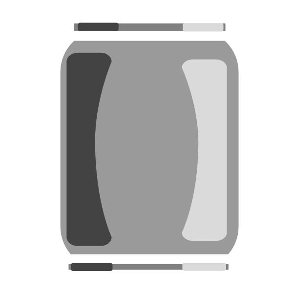 A smooth silver can without a label with light line art.